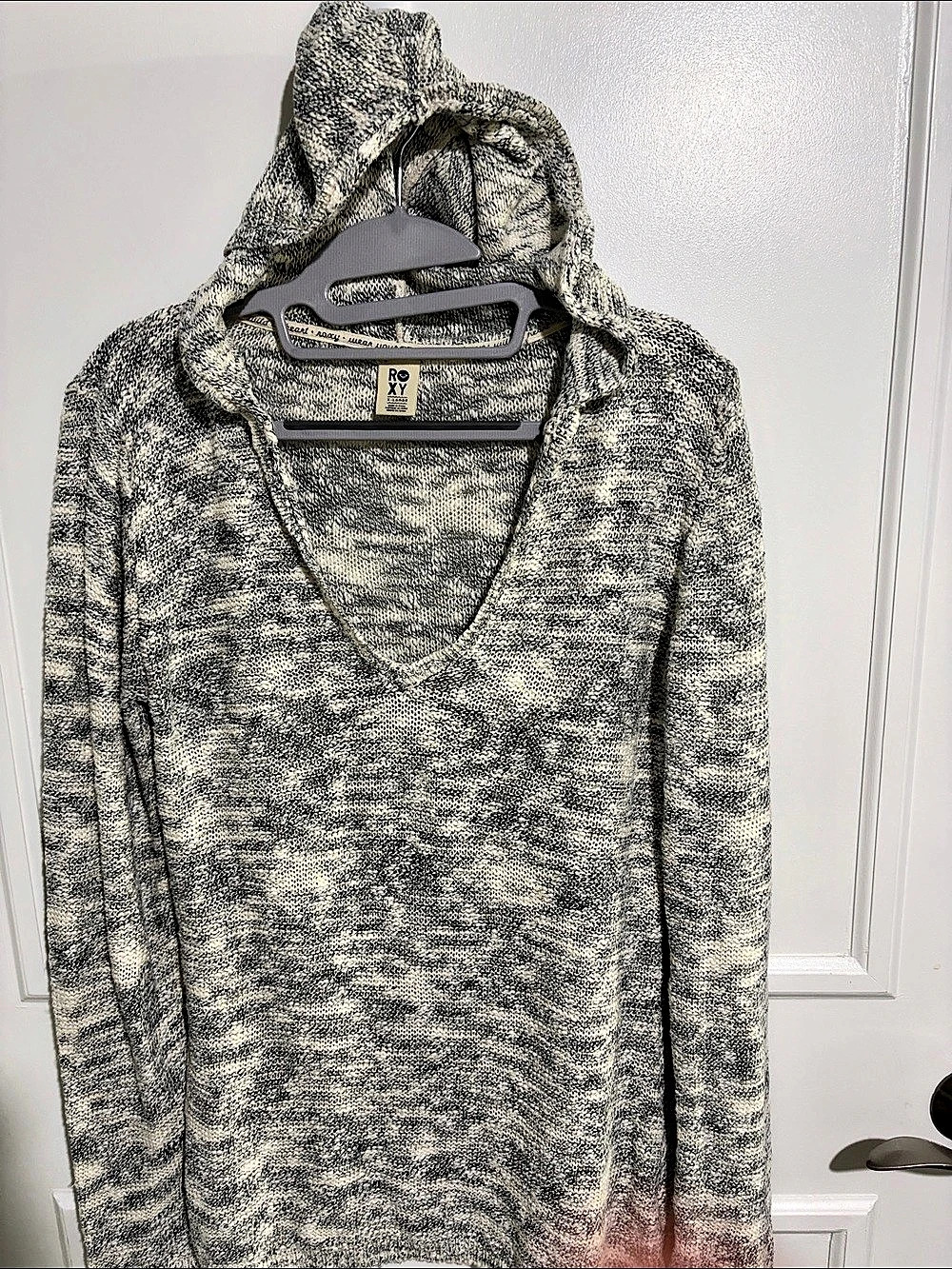 Roxy Women's Cowl Neck Sweater in Gray & Black